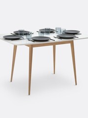 La Redoute Intérieurs White Jimi 2 to 6 Seater Birch Dining Table - Image 3 of 5