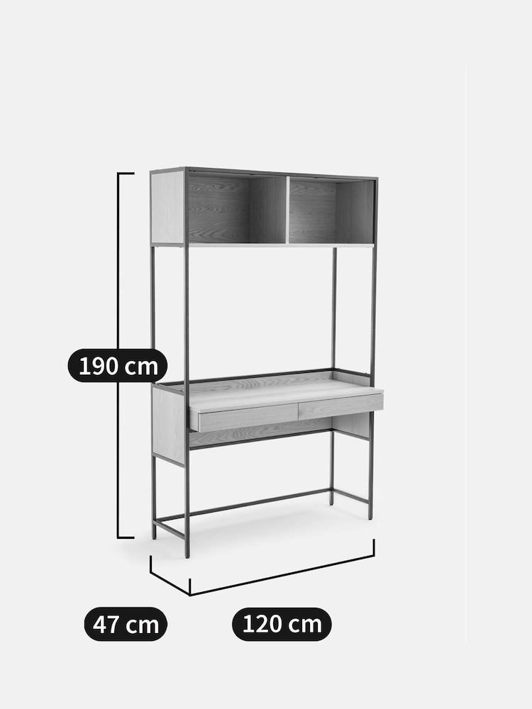 La Redoute Intérieurs Oak Volga Desk with Shelving Drawers  2 Compartments - Image 5 of 5