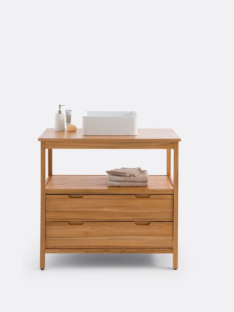 La Redoute Intérieurs Light Wood Cheira L90cm Acacia Bathroom Sink Vanity Unit - Image 2 of 6