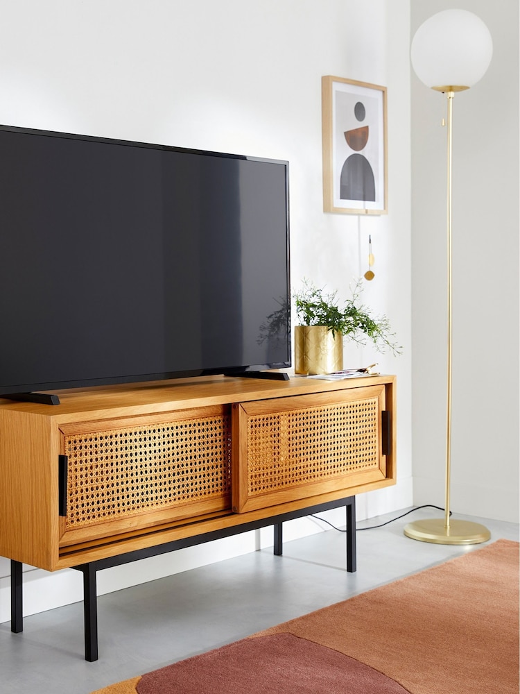 La Redoute Intérieurs Oak Waska Cane 2-Door TV Unit - Image 1 of 4
