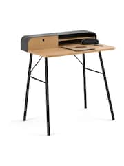 La Redoute Intérieurs Black Jimi Oak & Metal Desk - Image 2 of 6