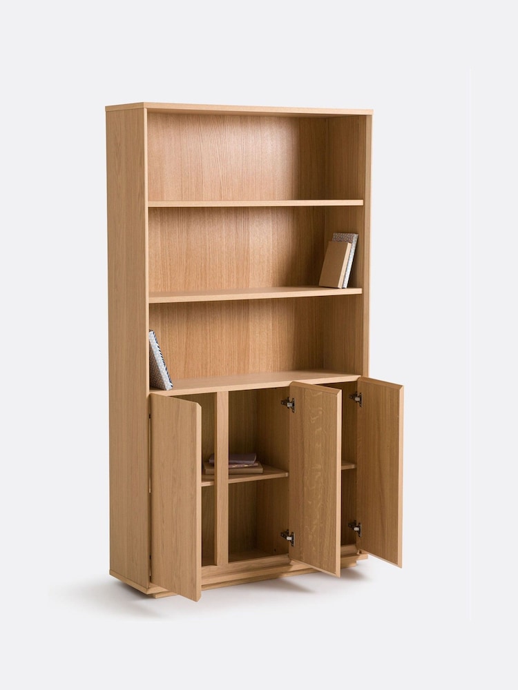 La Redoute Intérieurs Oak Norrem Bookcase with 3 Compartments and 3 Doors - Image 1 of 6