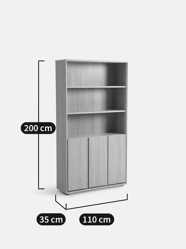 La Redoute Intérieurs Oak Norrem Bookcase with 3 Compartments and 3 Doors - Image 6 of 6