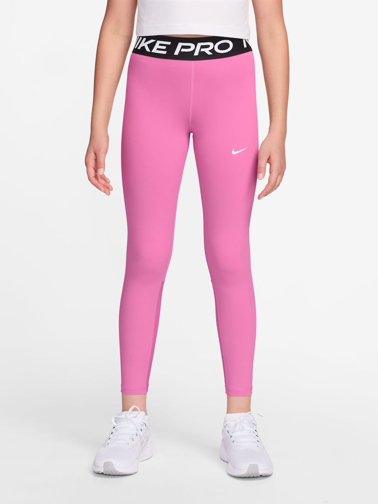 Nike Playful Pink Pro Mid-Rise Leggings - Image 1 of 3
