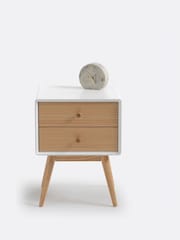 La Redoute Intérieurs White Wood Jimi Bedside Table with 2 Drawers - Image 3 of 3