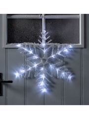 Lights4fun Clear 40cm Snowflake Outdoor Christmas Light - Image 1 of 2