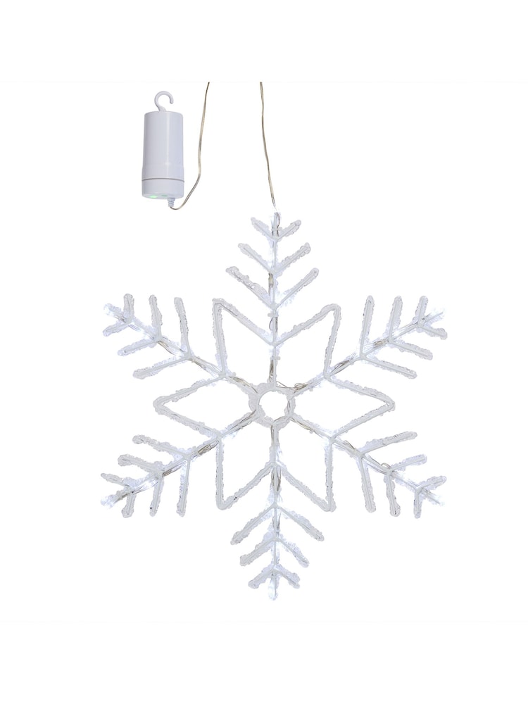 Lights4fun Clear 40cm Snowflake Outdoor Christmas Light - Image 2 of 2
