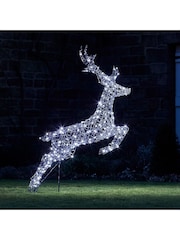 Lights4fun Grey 14m Regular Harlow Rattan Stag Dual Colour LED Light Up Reindeer - Image 3 of 6