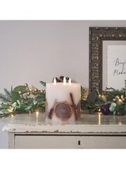 Lights4fun Ivory TruGlow LED 3 Wick Winter Candle - Image 4 of 5