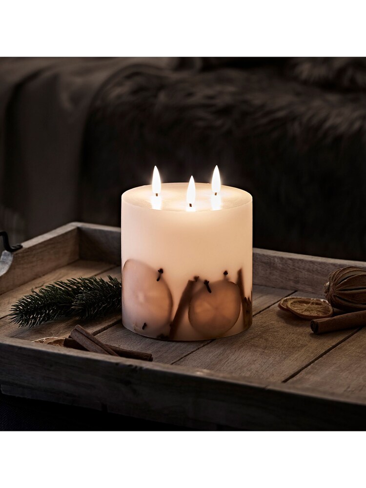 Lights4fun Ivory TruGlow LED 3 Wick Winter Candle - Image 5 of 5