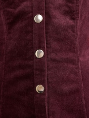 Love & Roses Berry Red Cord Shift Mini Dress - Image 5 of 5