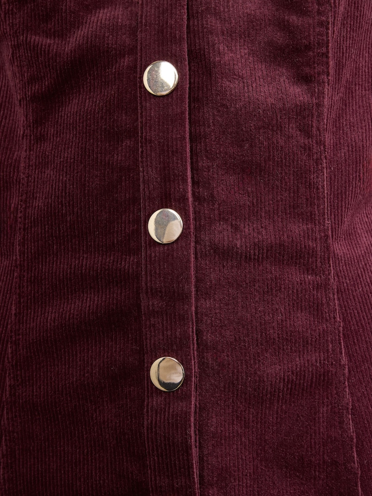 Love & Roses Berry Red Cord Shift Mini Dress - Image 5 of 5