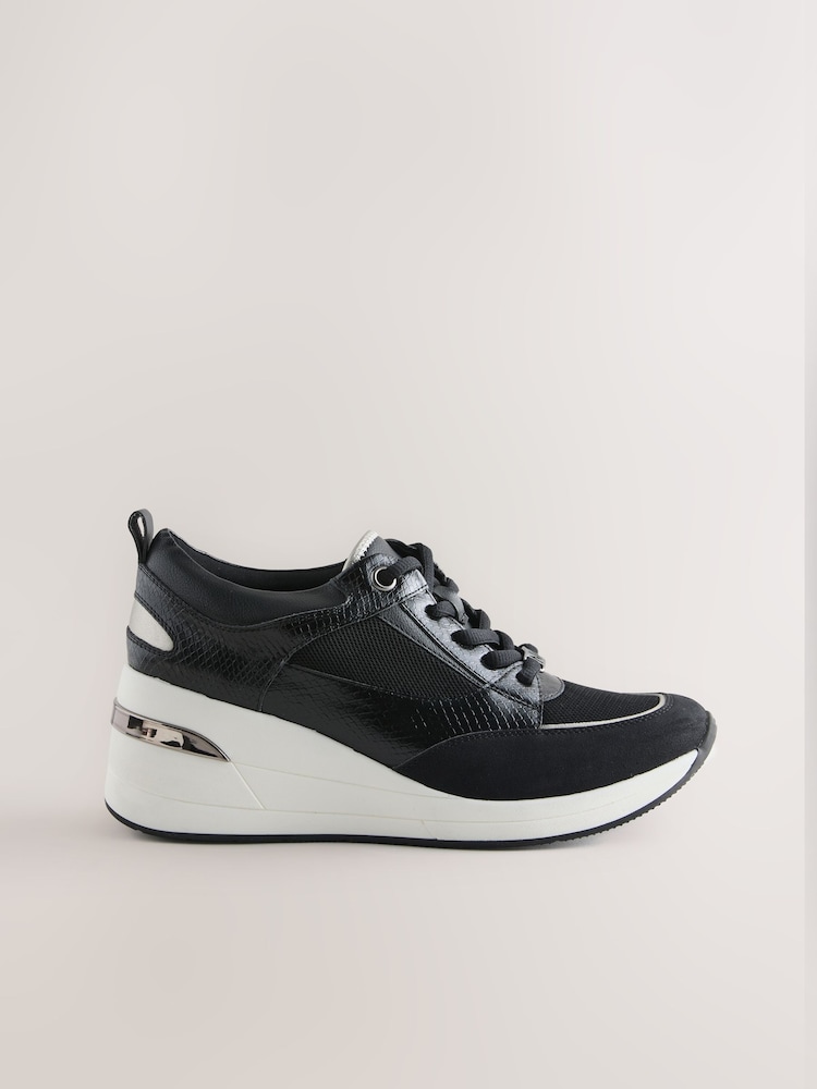 Black Forever Comfort® Glam Wedge Trainers - Image 2 of 5