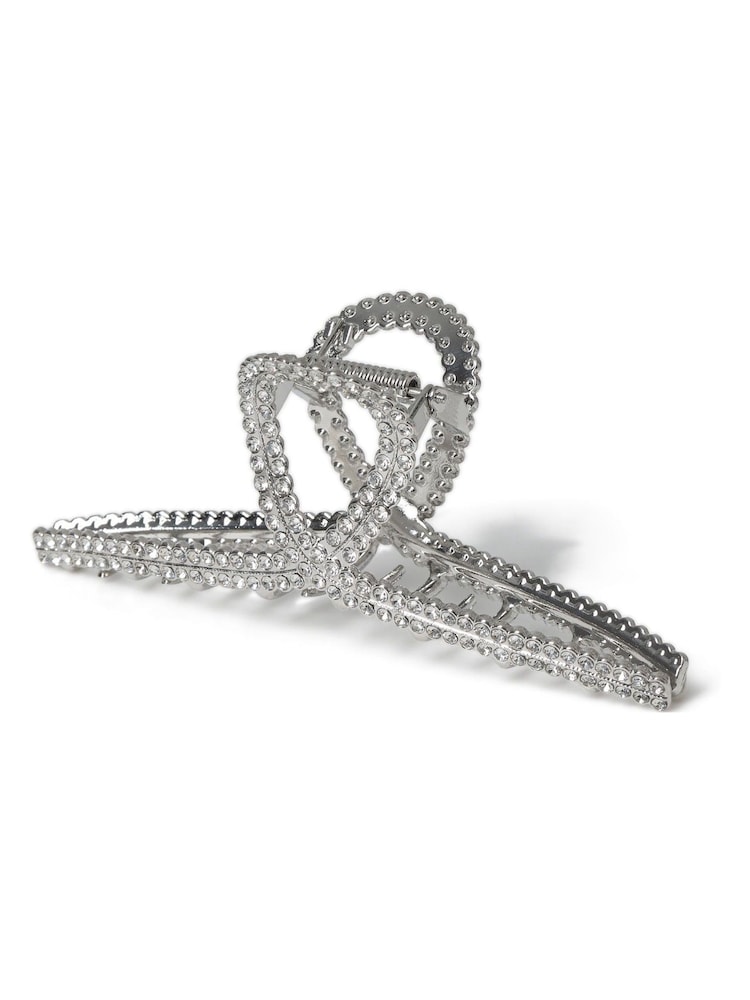Aela Silver Rhinestone Hair Claw - Image 2 of 2 Aela Silver Rhinestone Hair Claw - Image 2 of 2