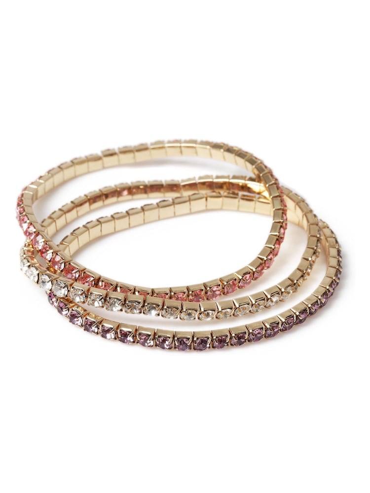 Aela Pink Cupchain Stretch Anklet Set - Image 1 of 2 Aela Pink Cupchain Stretch Anklet Set - Image 1 of 2