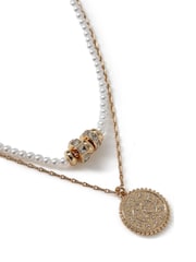 Collar con cadena de perlas y rondeles multihileras - Imagen 2 de 3
