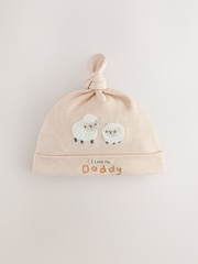 Neutral Tie Top Baby Hats 2 Pack (0-6mths) - Image 3 of 5