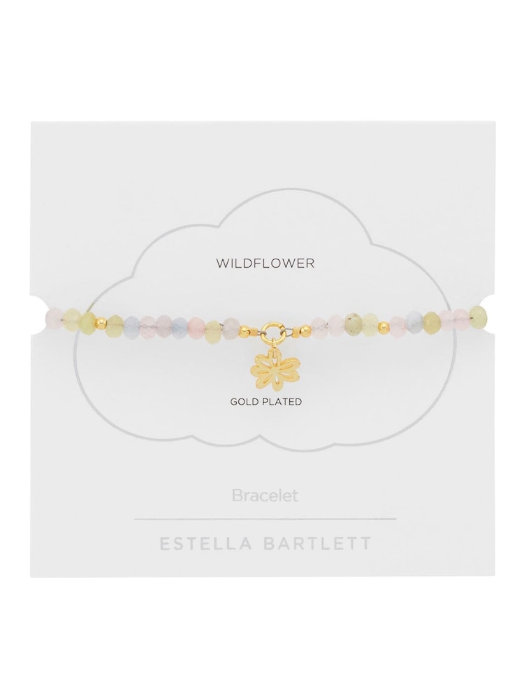 Estella Bartlett Gold Tone Faceted Mini Doodle Flower Bracelet - Image 2 of 3