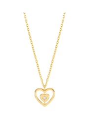 Estella Bartlett Gold Tone Heart Charm Necklace - Image 2 of 4