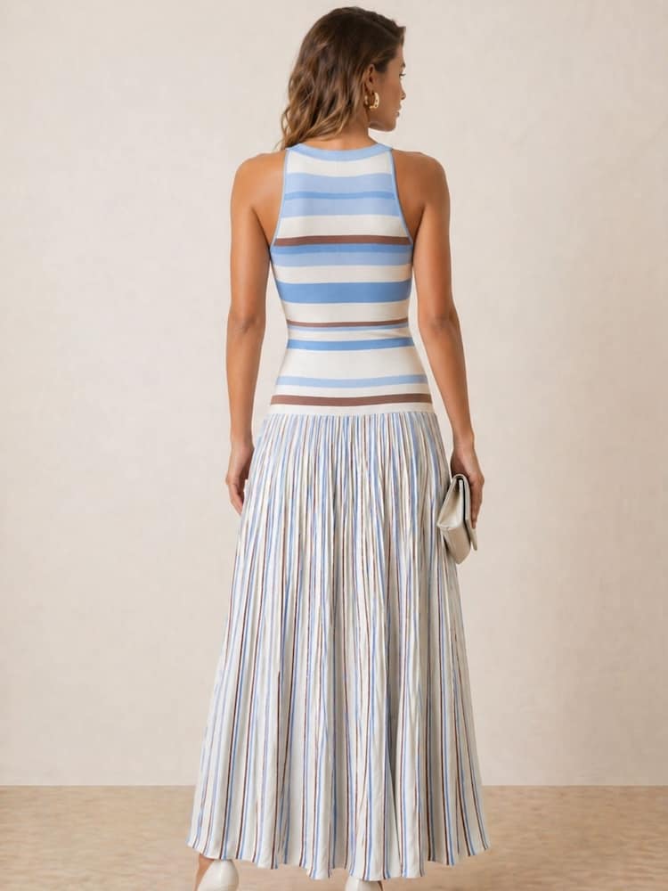 Style Cheat Stripe Sleeveless Knitted Maxi Dress - 画像 2 / 4