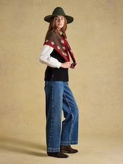 Joules Black Crew Neck Ribbed Knitted Vest - Image 3 of 7