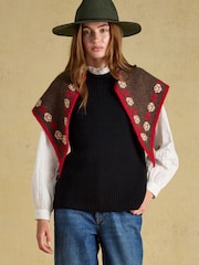 Joules Black Crew Neck Ribbed Knitted Vest - Image 6 of 7