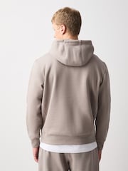 Stone Neutral Regular Fit Heavyweight Cotton Rich Jersey Hoodie - Image 3 of 8