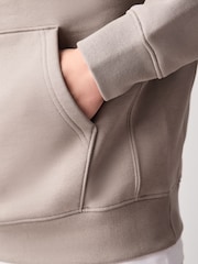 Stone Neutral Regular Fit Heavyweight Cotton Rich Jersey Hoodie - Image 4 of 8