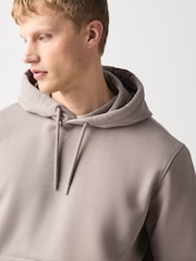 Stone Neutral Regular Fit Heavyweight Cotton Rich Jersey Hoodie - Image 5 of 8