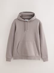 Stone Neutral Regular Fit Heavyweight Cotton Rich Jersey Hoodie - Image 6 of 8