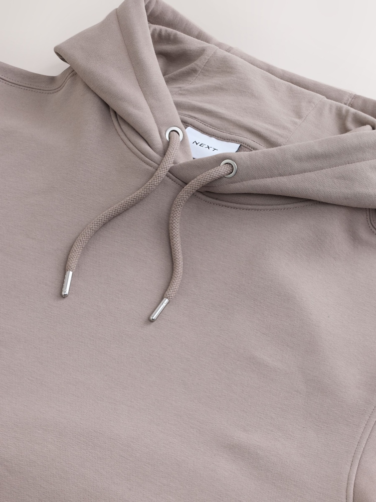 Stone Neutral Regular Fit Heavyweight Cotton Rich Jersey Hoodie - Image 8 of 8 Stone Neutral Regular Fit Heavyweight Cotton Rich Jersey Hoodie - Image 8 of 8