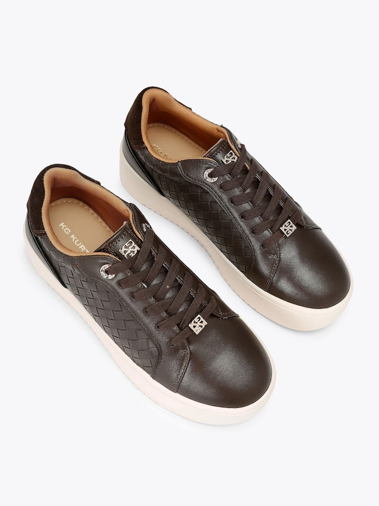 KG Kurt Geiger Brown Lighter Weave Trainers - Image 2 of 4