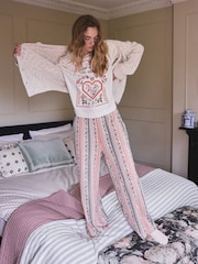 Oatmeal Cross Stitch Short Sleeve Pyjamas - Image 1 of 4