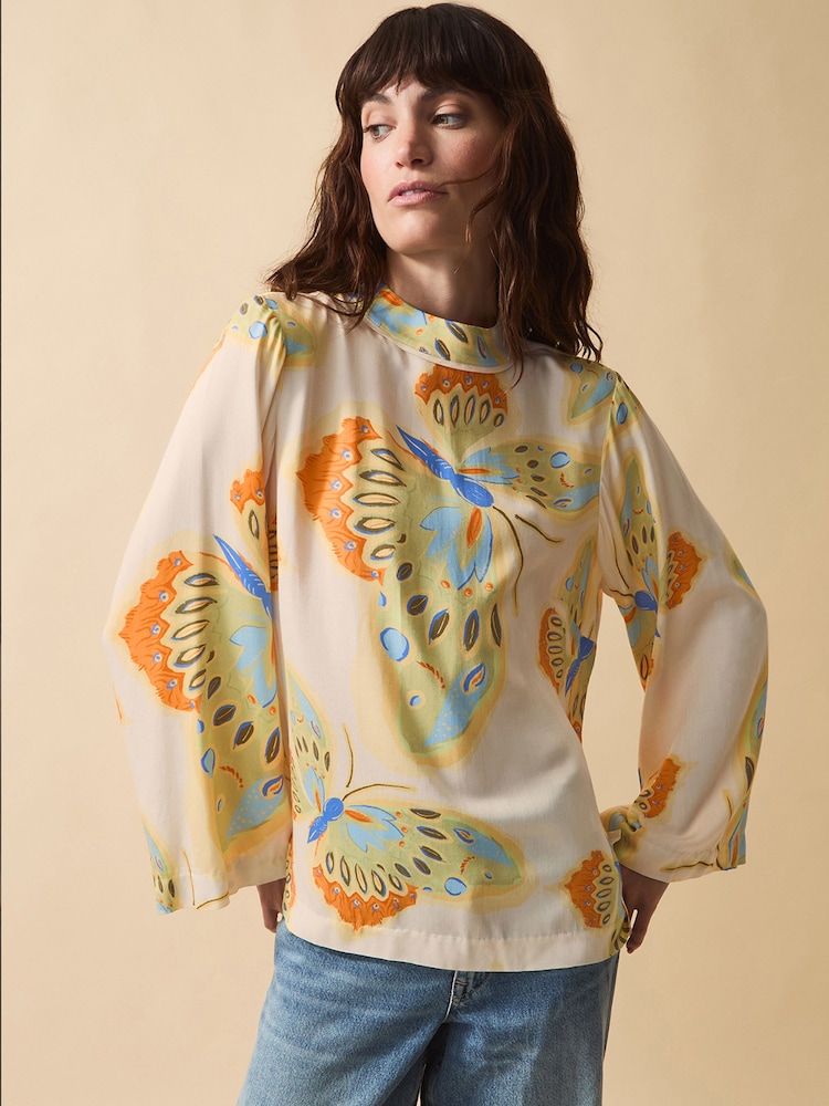 Monsoon Cream Clemence Aurelie Butterfly Top - Image 1 of 4 Monsoon Cream Clemence Aurelie Butterfly Top - Image 1 of 4