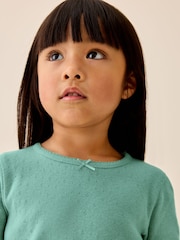 Green Long Sleeve Pointelle Top (3mths-7yrs) - Image 3 of 7