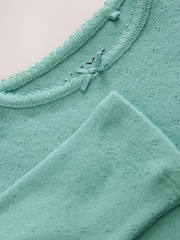 Green Long Sleeve Pointelle Top (3mths-7yrs) - Image 6 of 7