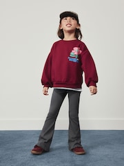 Berry Pink Flower Sweatshirt and Flare Leggings Set (3-16yrs) - Image 1 of 4