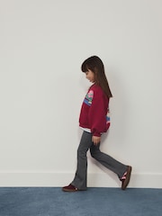 Berry Pink Flower Sweatshirt and Flare Leggings Set (3-16yrs) - Image 2 of 4