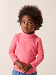 Pink Long Sleeve Roll Neck Top (3mths-7yrs) - Image 1 of 3