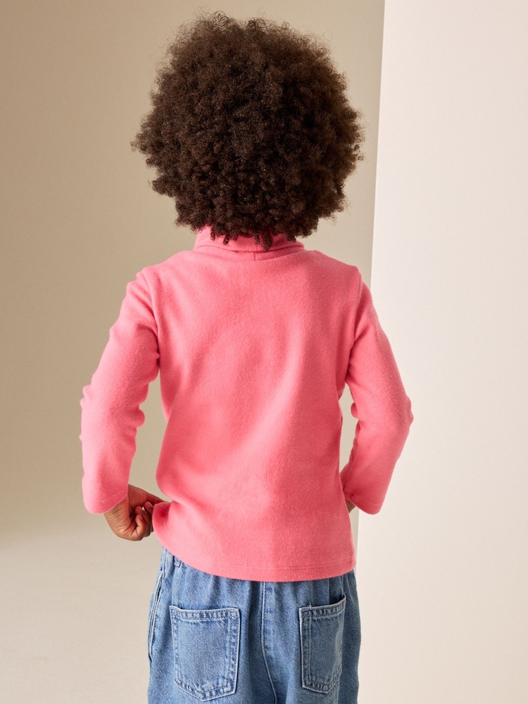 Pink Long Sleeve Roll Neck Top (3mths-7yrs) - Image 3 of 3 Pink Long Sleeve Roll Neck Top (3mths-7yrs) - Image 3 of 3