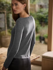Charcoal Grey N.Premium Wool Blend Long Sleeved Top - Image 3 of 8