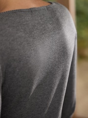 Charcoal Grey N.Premium Wool Blend Long Sleeved Top - Image 5 of 8