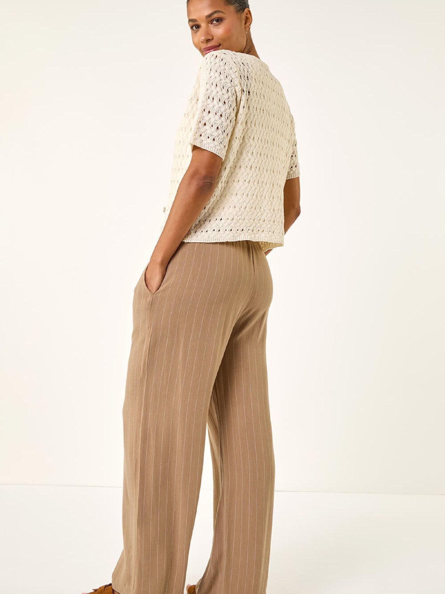 Buy Roman White Pointelle V-Neck Knit Cardigan from Next USA