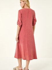 אדום - Roman שמלת מידי בגזרת A עם מרקם - תמונה 3 מתוך 5