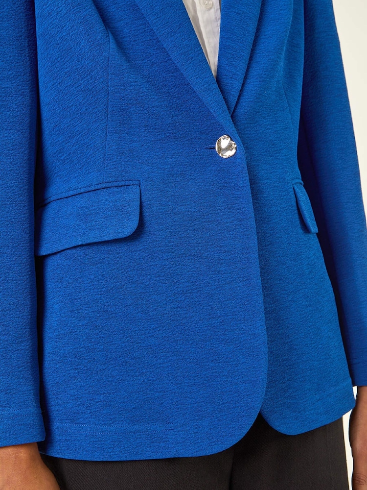Roman Blue Textured Pocket Stretch Jacket - Image 5 of 5