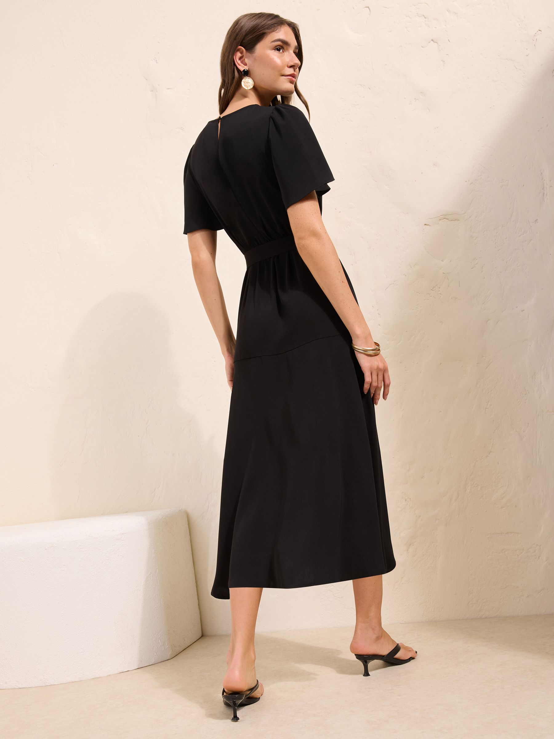 Buy Friends Like These Black Short Sleeve Belted Workwear Midi