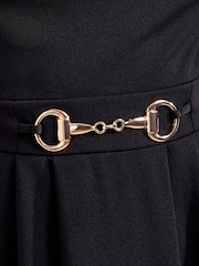 Friends Like These Black Hardware Detail Workwear Midi Dress - Image 4 of 5
