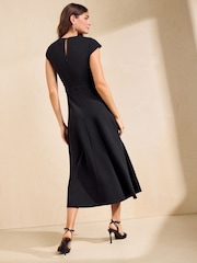 Friends Like These Black Hardware Detail Workwear Midi Dress - Image 5 of 5