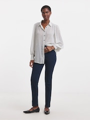 深蓝色 - JD Williams High Waist Super Stretch Slim Leg Jeans - 4的图像3｝