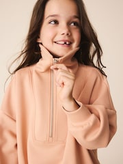 כתום בהיר - Half Zip Sweatshirt (3-16yrs) - תמונה 4 מתוך 8